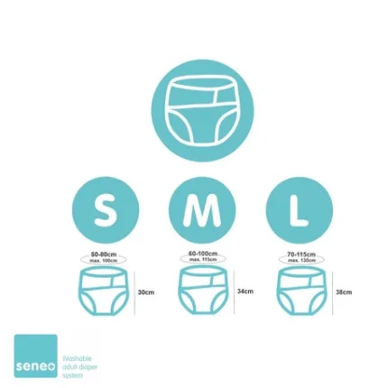 Hvit - SIO sperrelag - Tøybleie for voksne – str. S - SENEO