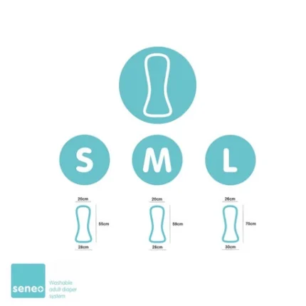 Twill – absorberende innlegg til tøyblier for voksne – anatomisk form - 2 stk. - str. S – SENEO