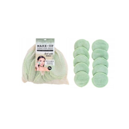 Gjenbrukbare sminkepads av mikrofiber med vaskepose – 10stk