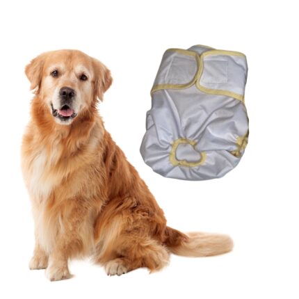 Hvit - Vaskbare hundebleier valpbleier bukser hundeomslag truse - str. XS