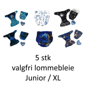 5 stk valgfri lommebleie - Junior / XL